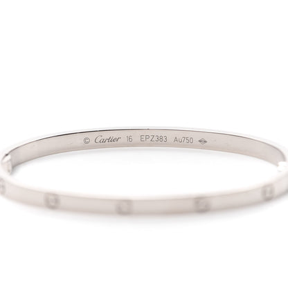 Cartier 18K White Gold Small LOVE Bracelet 16 5 of 7