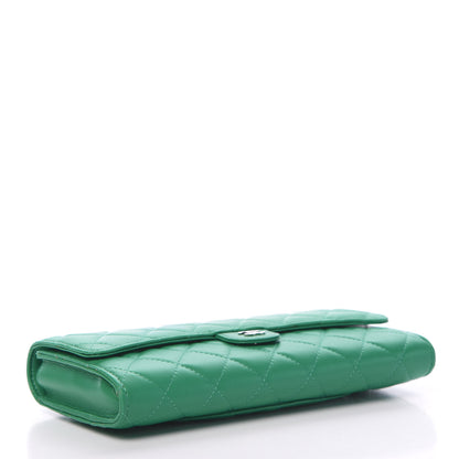 Chanel Lambskin Quilted Travel Wallet Green 3 of 9