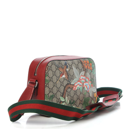 Gucci GG Supreme Monogram Tian Web Camera Bag Beige Multicolor Red 3 of 9