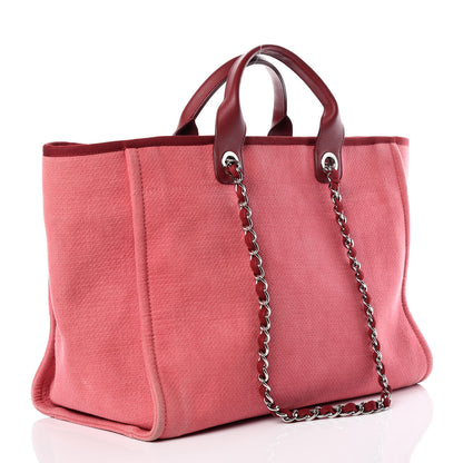 Chanel Canvas Large Deauville Tote Red 4 of 16