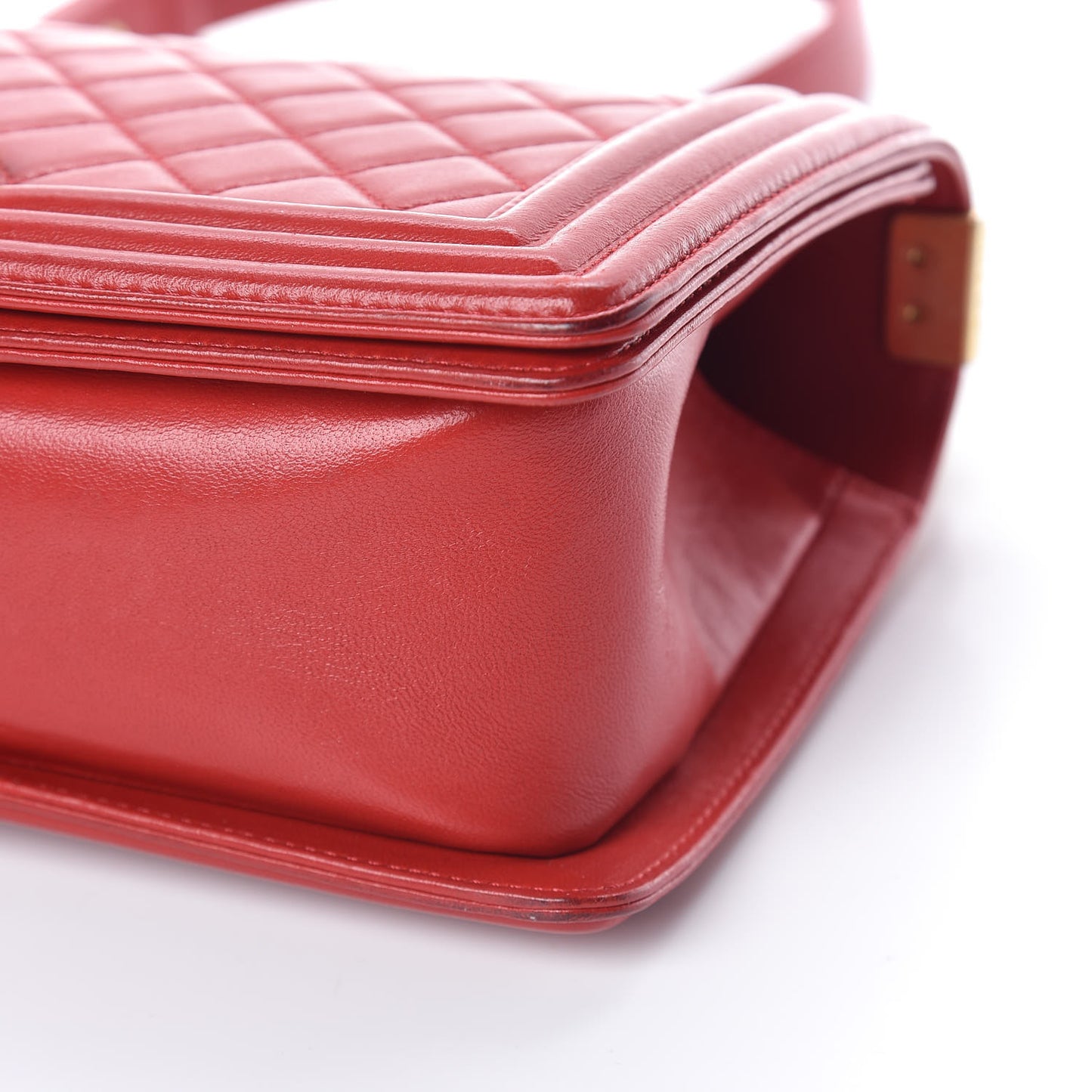 Lambskin Quilted Medium Boy Flap Red