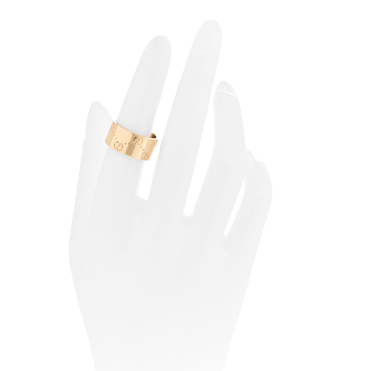 Gucci 18K Yellow Gold 9mm Icon Band Ring 46 3.75 2 of 6