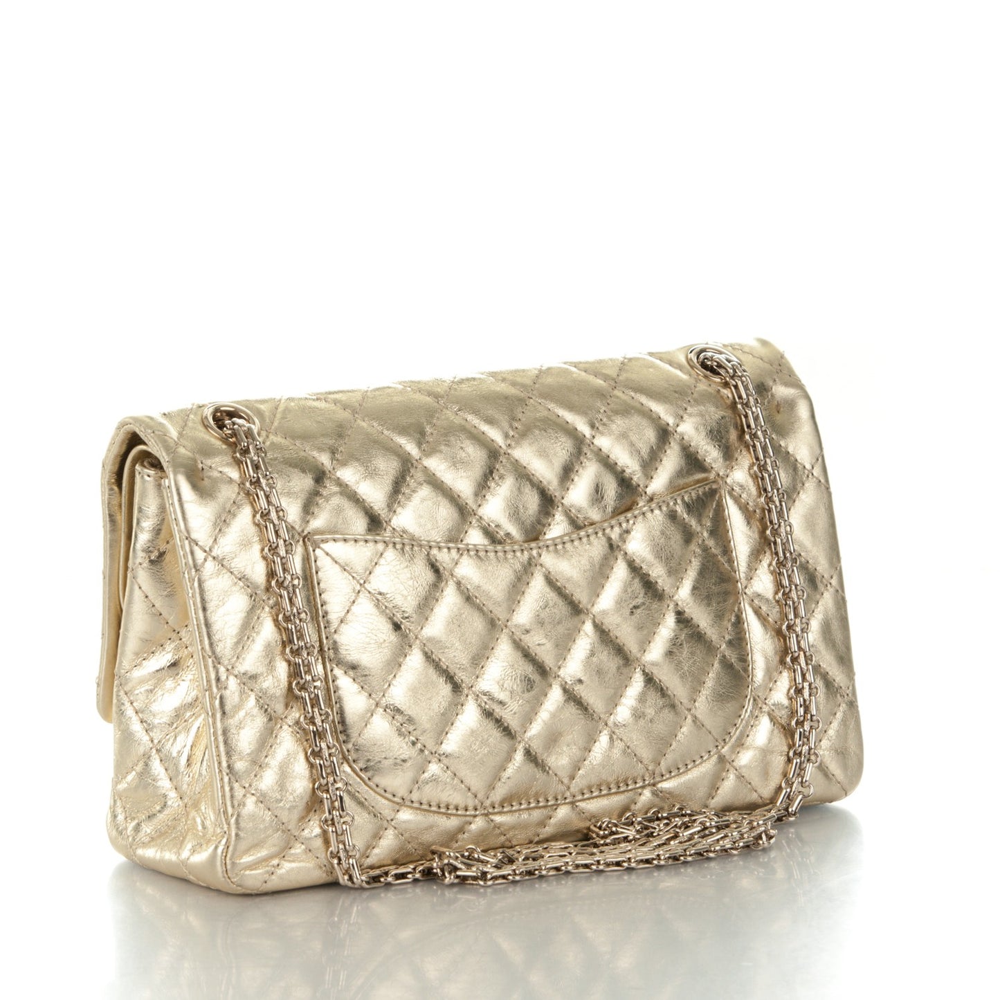 Metallic Aged Calfskin Quilted 2.55 Reissue 226 Flap Gold