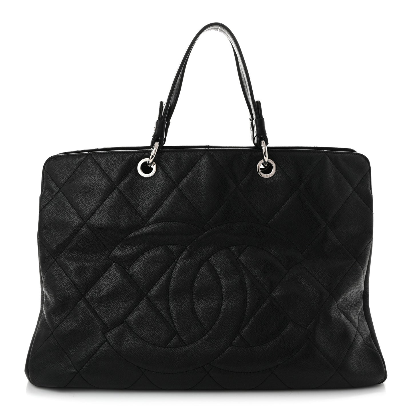 Caviar Quilted Timeless CC XL Shopping Tote Black