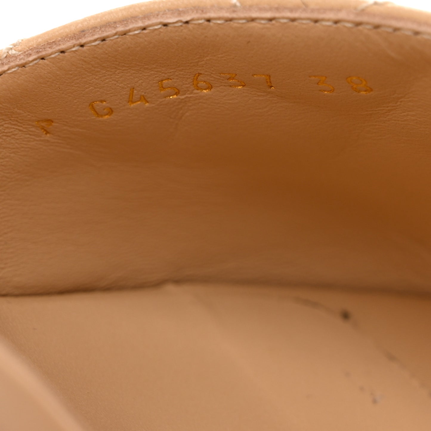 Lambskin Quilted Peep Toe Wedge Sandals 38 Beige