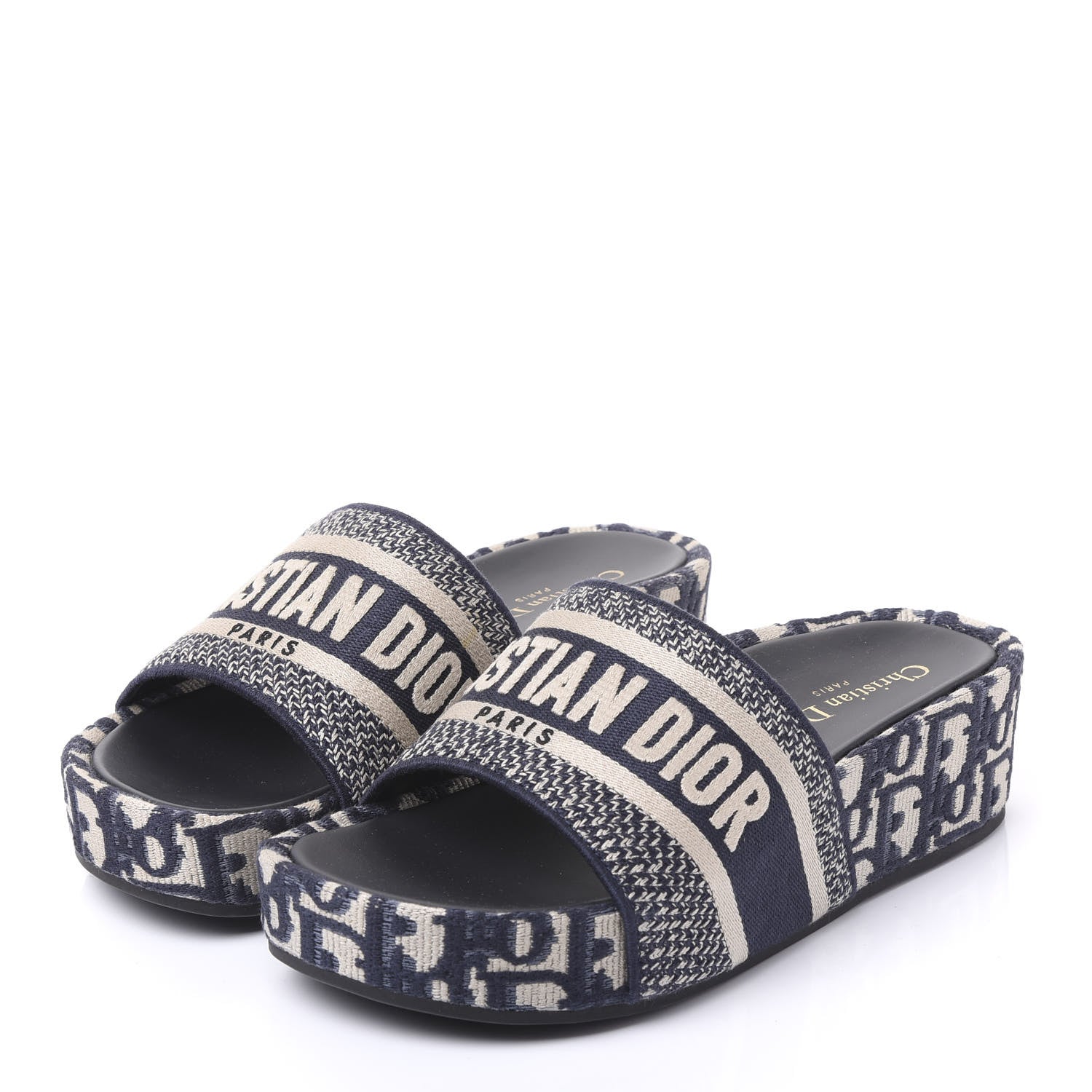 Christian Dior Oblique D-Way Platform Sandal 38 Deep Blue 2 of 10