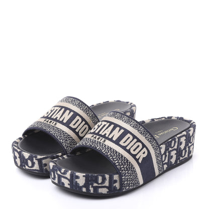 Christian Dior Oblique D-Way Platform Sandal 38 Deep Blue 2 of 10