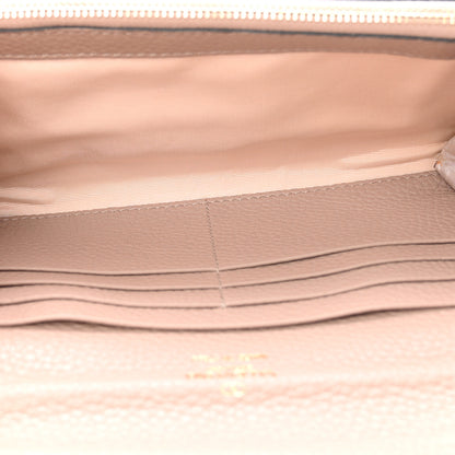 Valentino Garavani Pebbled Calfskin Rockstud Flip Lock Wallet On Chain Poudre 5 of 10