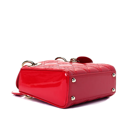 Christian Dior Patent Cannage Mini Lady Dior Red 4 of 7