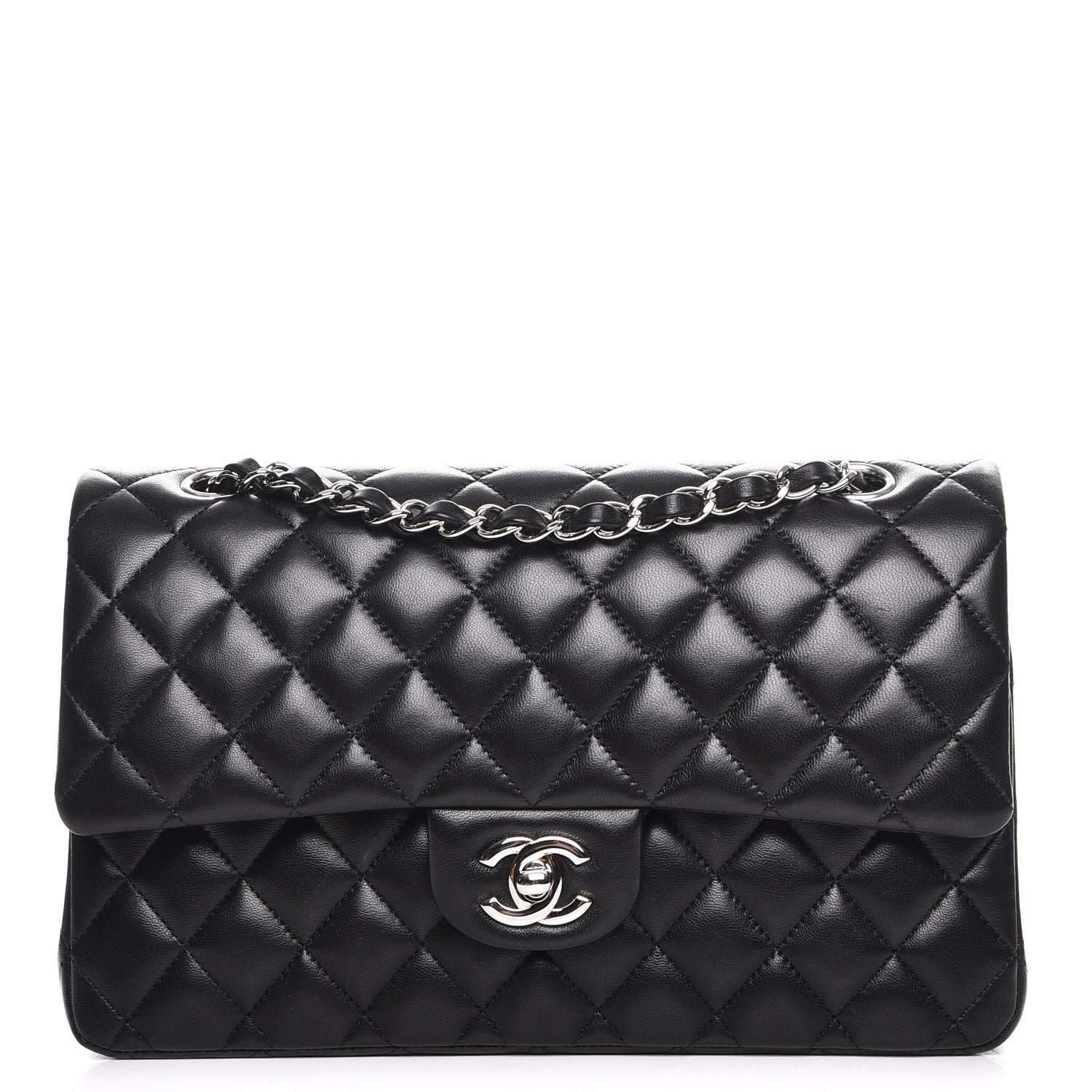 Chanel Lambskin Quilted Medium Double Flap Black 1 of 8