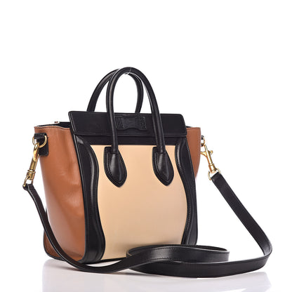 Celine Satin Calfskin Nano Tri-Color Luggage Seashell 3 of 13