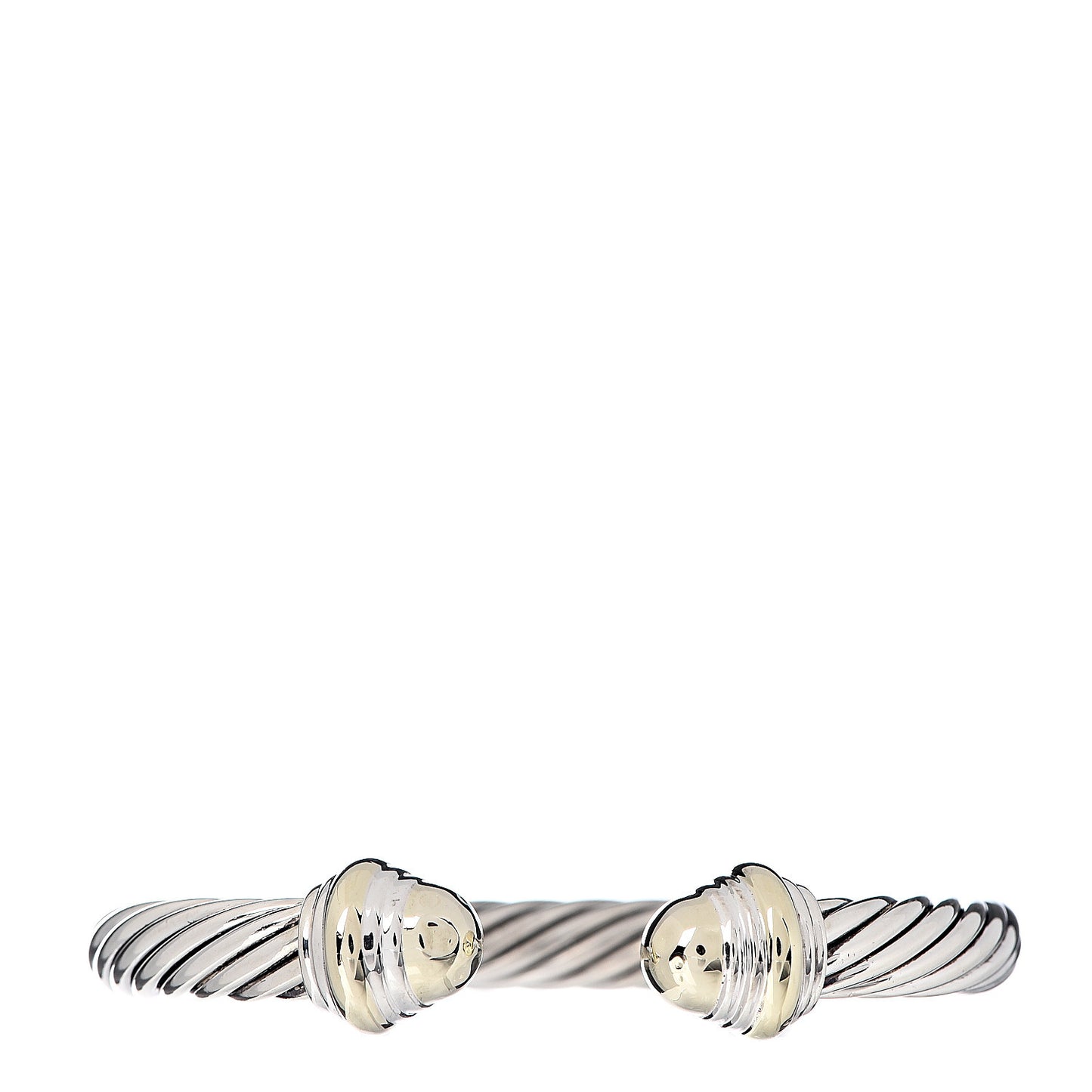 Sterling Silver 14K Yellow Gold 7mm Cable Classics Bracelet
