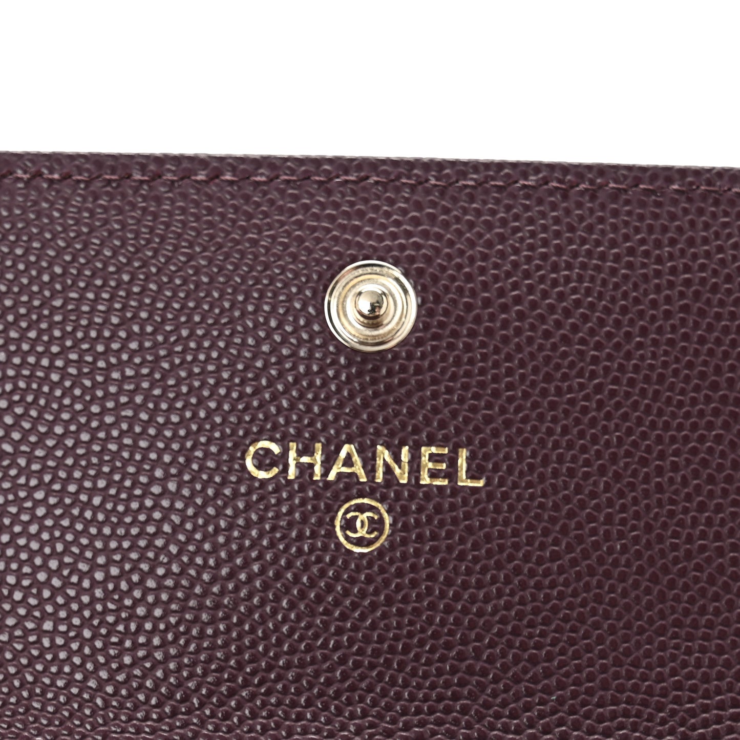 Caviar Quilted Textured CC Flap Card Holder Purple
