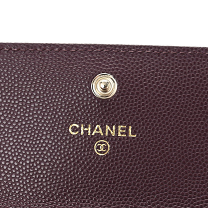Chanel Caviar Quilted Textured CC Flap Card Holder Purple 6 of 8