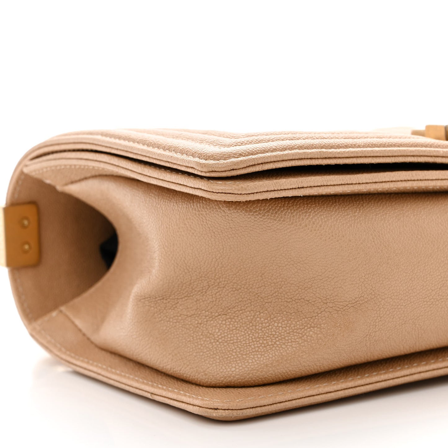 Caviar Quilted Medium Boy Flap Beige