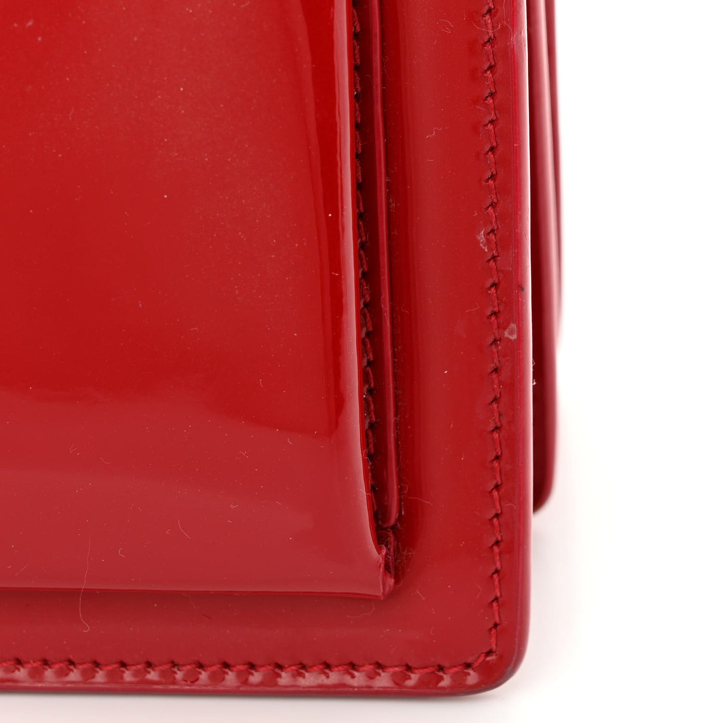 Patent Small Monogram Sunset Red