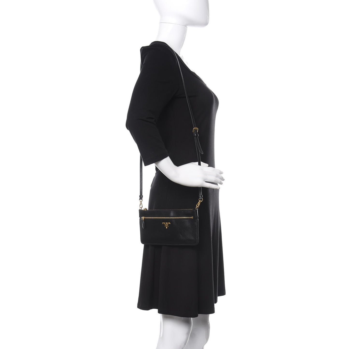 Saffiano Crossbody Wallet Black