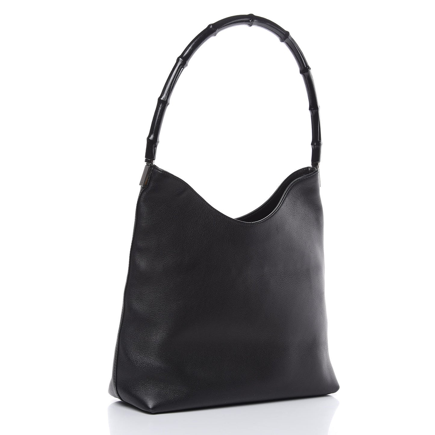 Calfskin Bamboo Shoulder Bag Black