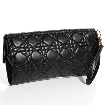 Christian Dior Lambskin Cannage Clutch Black 3 of 8