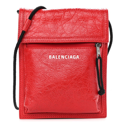Balenciaga Agneau Arena Small Explorer Crossbody Pouch Red 1 of 9