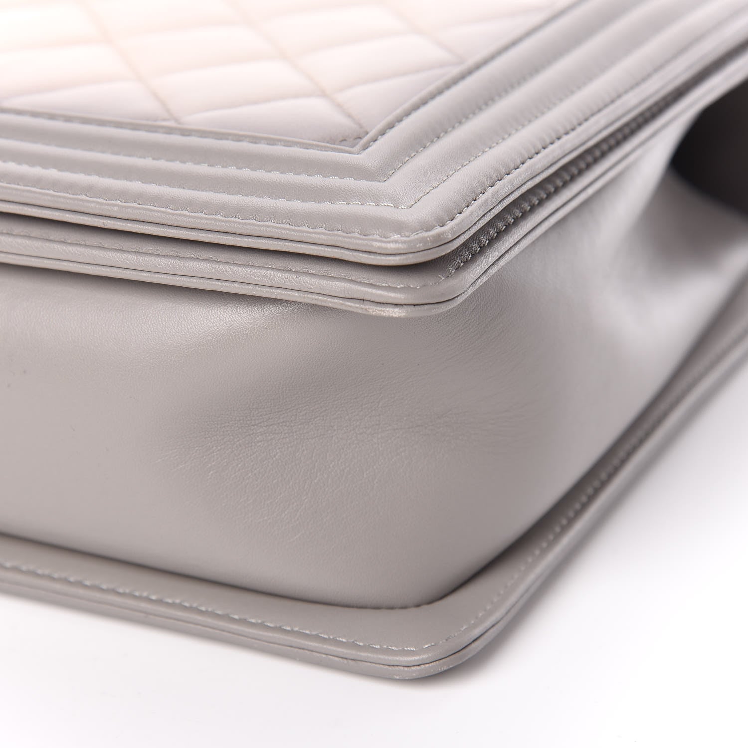 Chanel Calfskin Ombre Quilted Large Boy Flap Grey Beige 9 of 10
