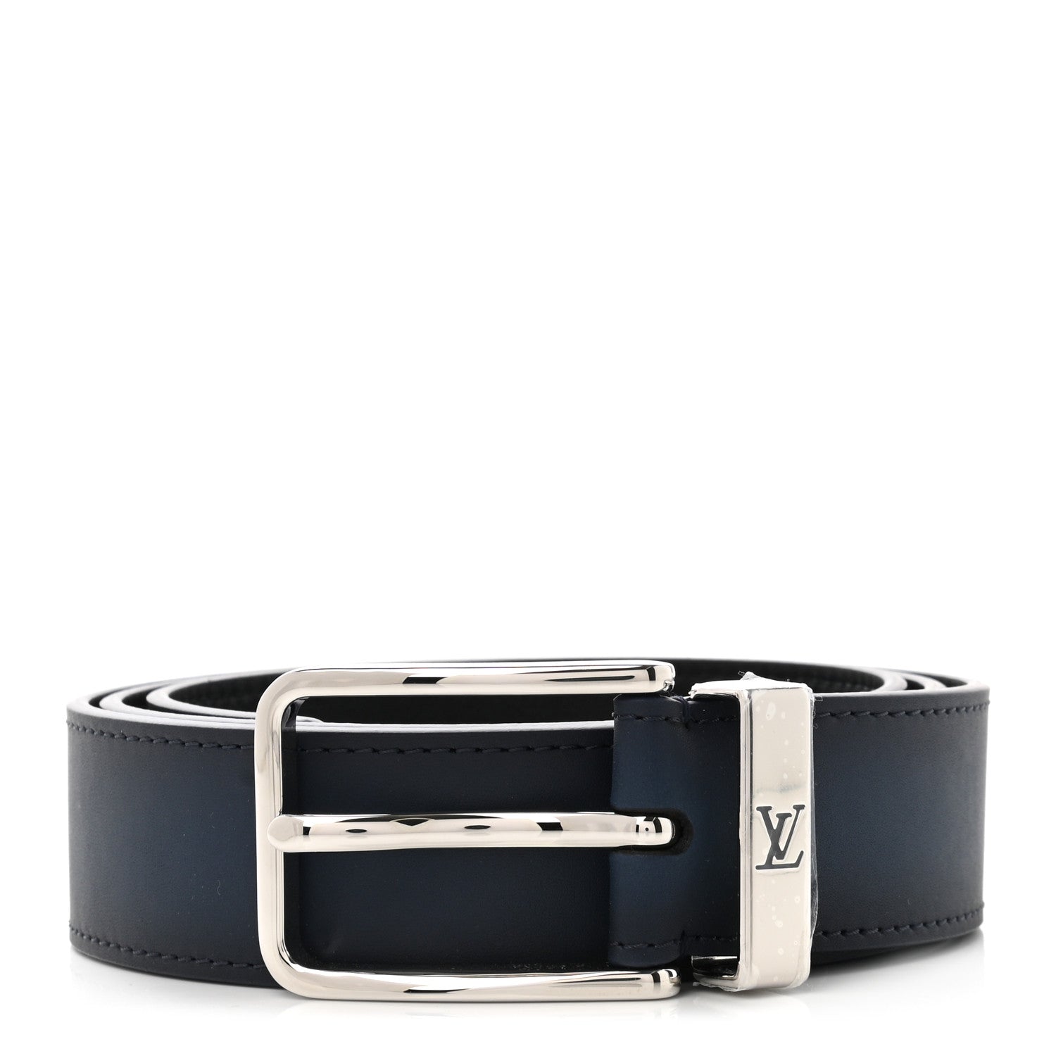 Louis Vuitton Calfskin 35mm Pont Neuf Belt 100 40 Blue Marine 1 of 7