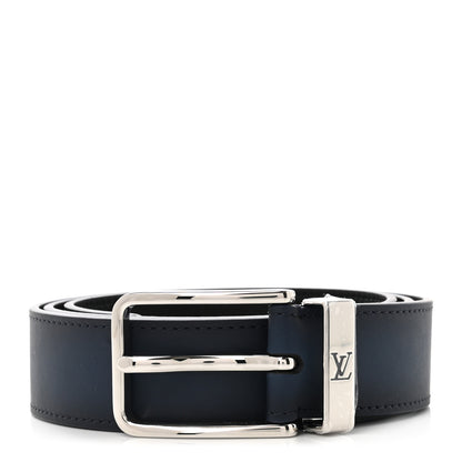 Louis Vuitton Calfskin 35mm Pont Neuf Belt 100 40 Blue Marine 1 of 7