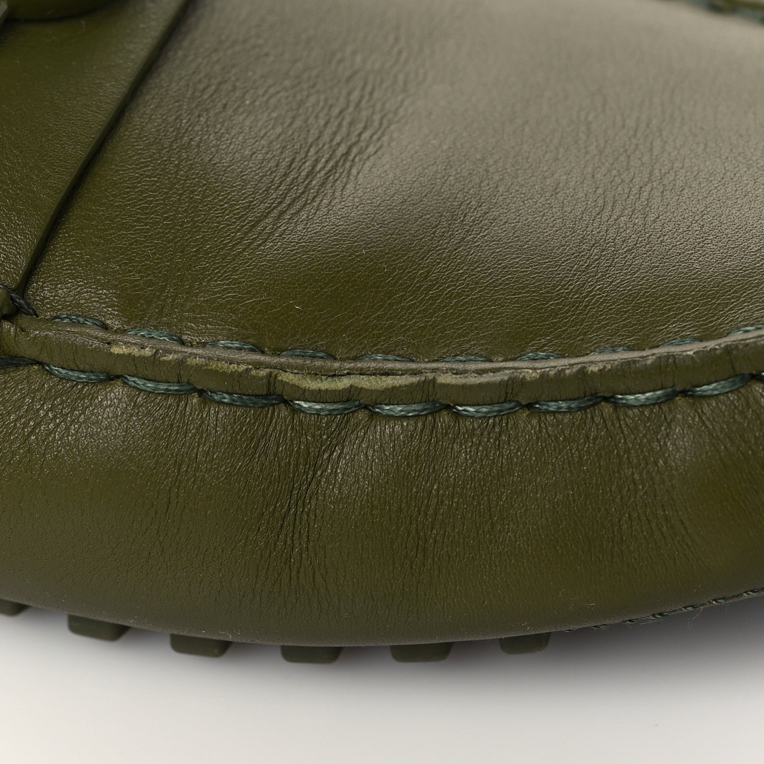 Gucci Soft Clove Calfskin Monochrome Mens Interlocking G Driver Loafers 11 Juniper Green 11 of 13