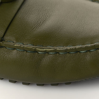 Gucci Soft Clove Calfskin Monochrome Mens Interlocking G Driver Loafers 11 Juniper Green 11 of 13