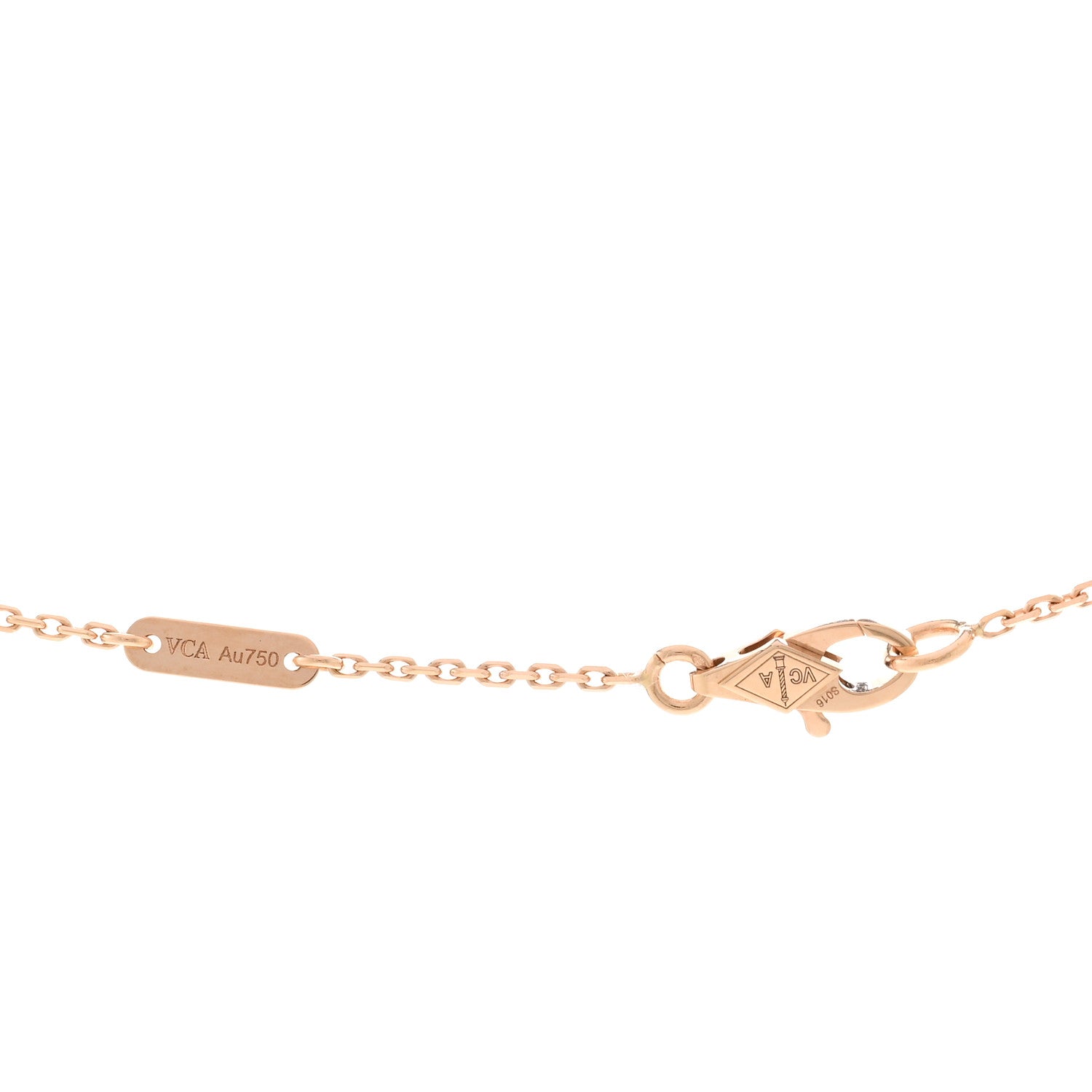 Van Cleef & Arpels 18K Rose Gold Carnelian Sweet Alhambra Pendant Necklace 4 of 5