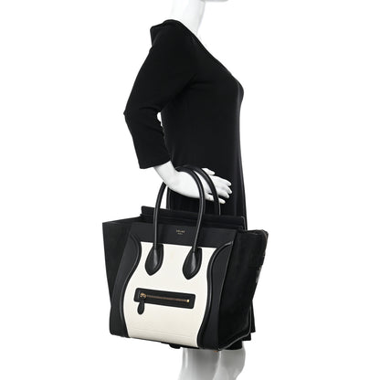 Celine Baby Grained Calfskin Tri-Color Mini Luggage White Liquorice 2 of 20