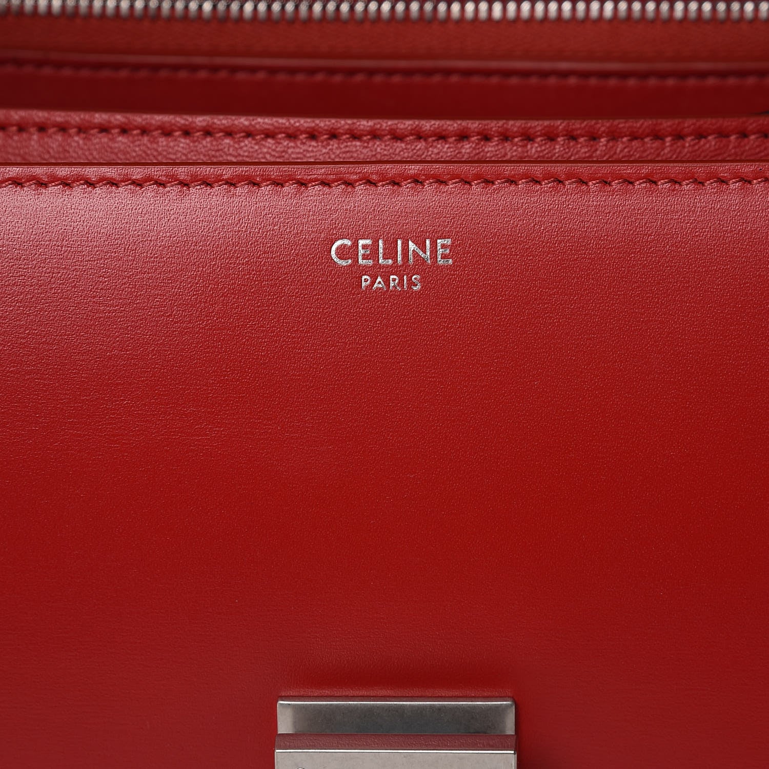 Celine Box Calfskin Medium Classic Box Flap Bag Red 6 of 9