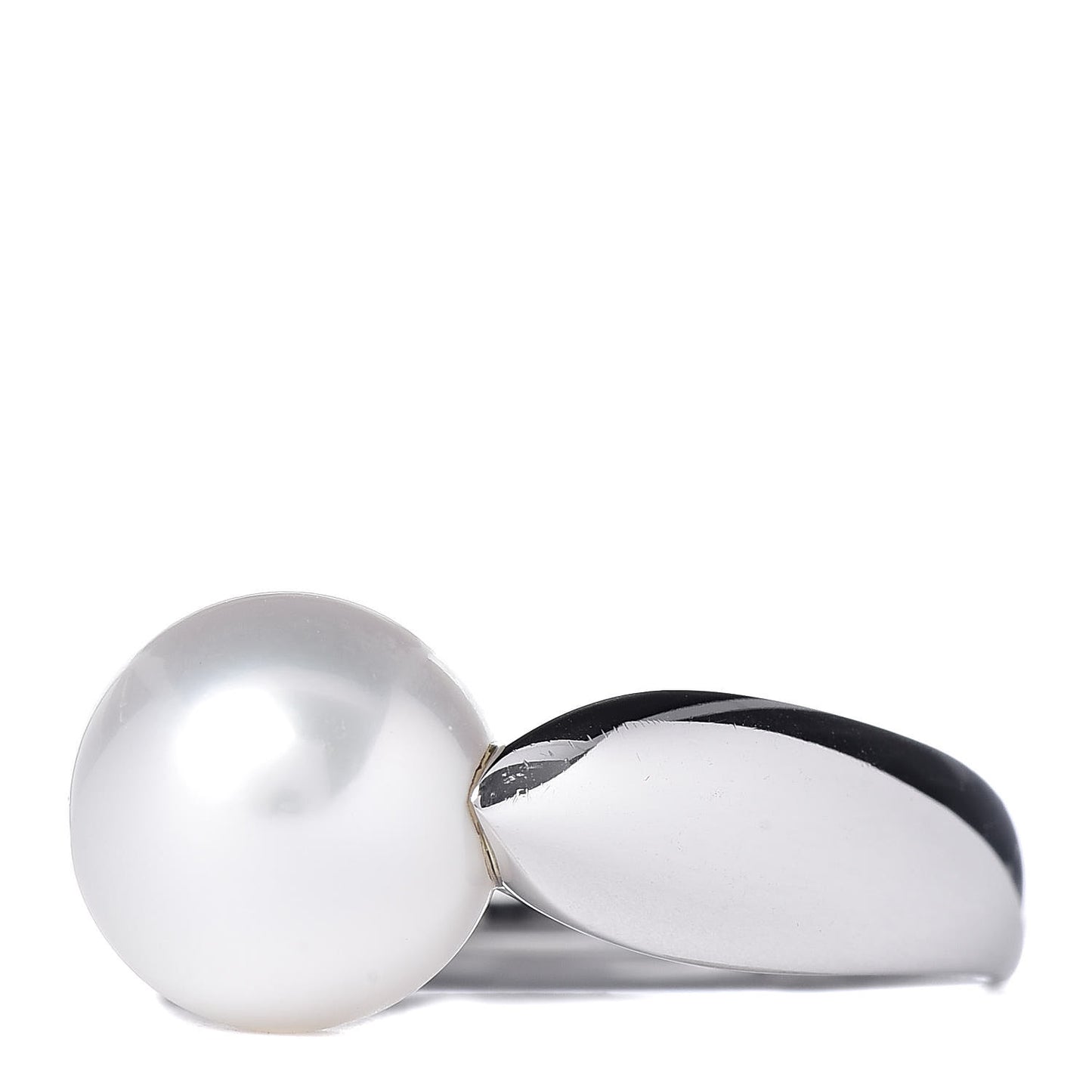 18K White Gold Akoya Pearl 11mm Ring 55 7.25