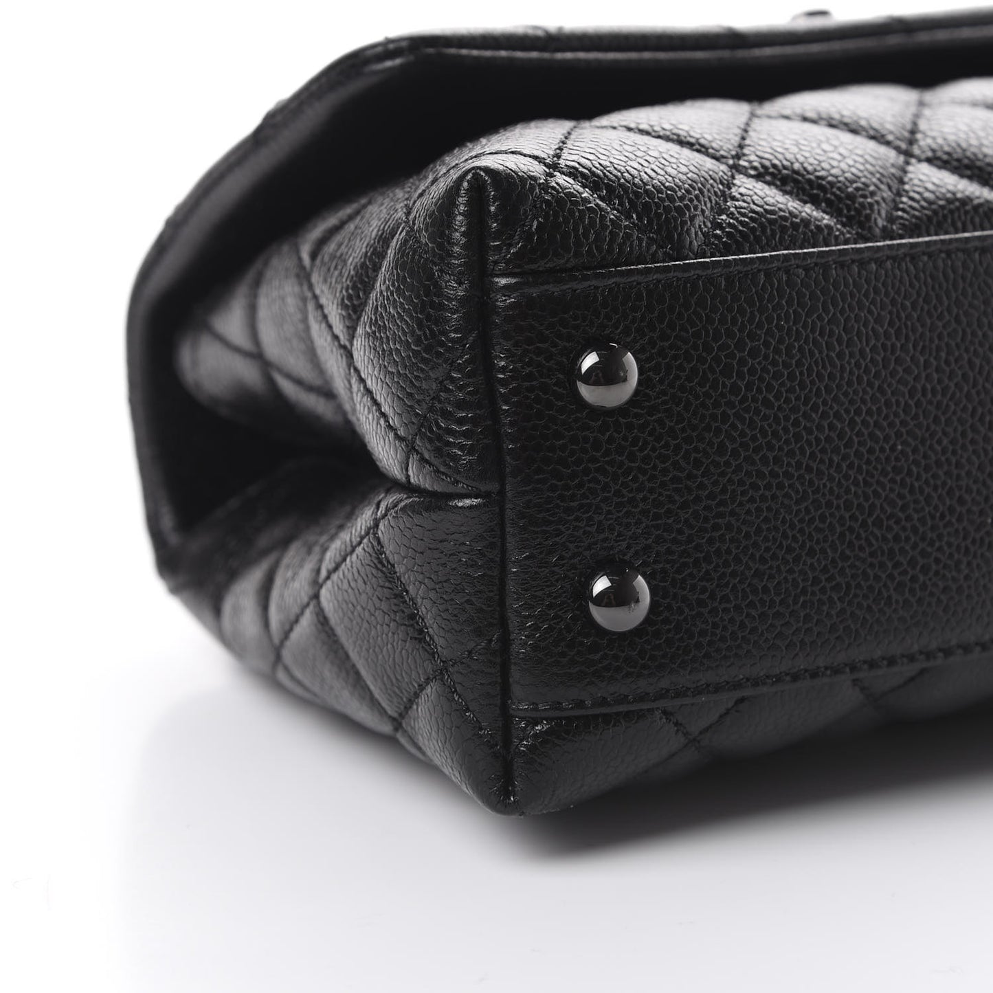 Caviar Quilted Mini Coco Handle Flap So Black