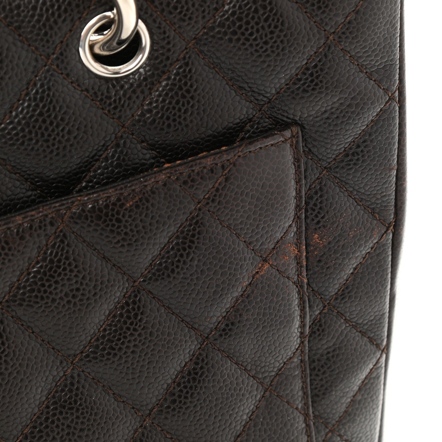 Chanel Caviar Quilted Grand Shopping Tote GST Dark Brown 11 of 12