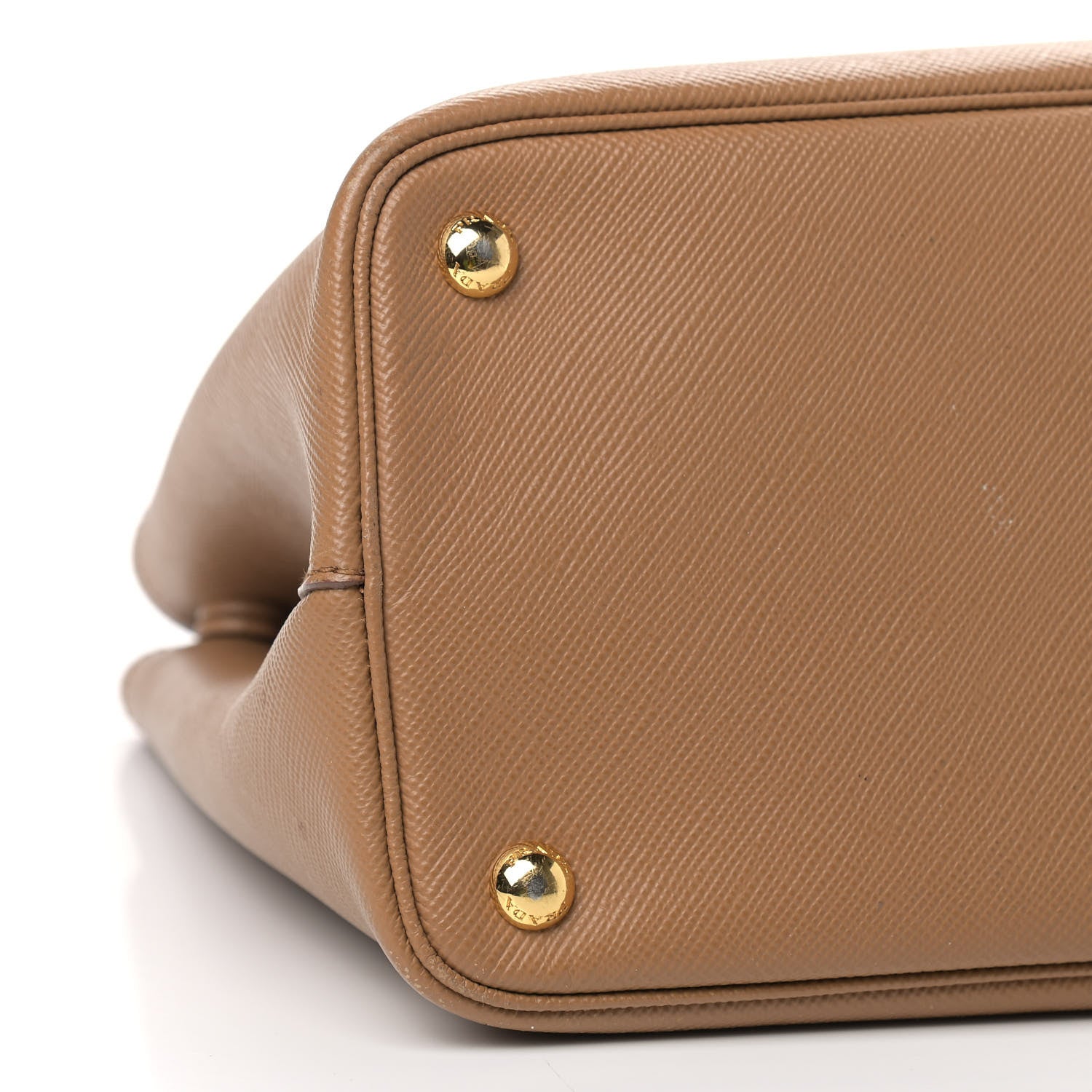 Prada Saffiano Cuir Small Double Bag Caramel Fuoco 15 of 16