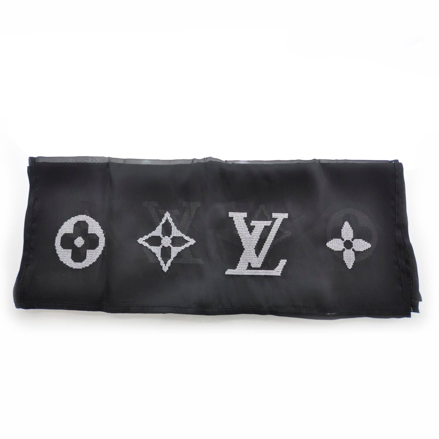 Louis Vuitton Silk Stole Scarf Metallic Monogram 1 of 7
