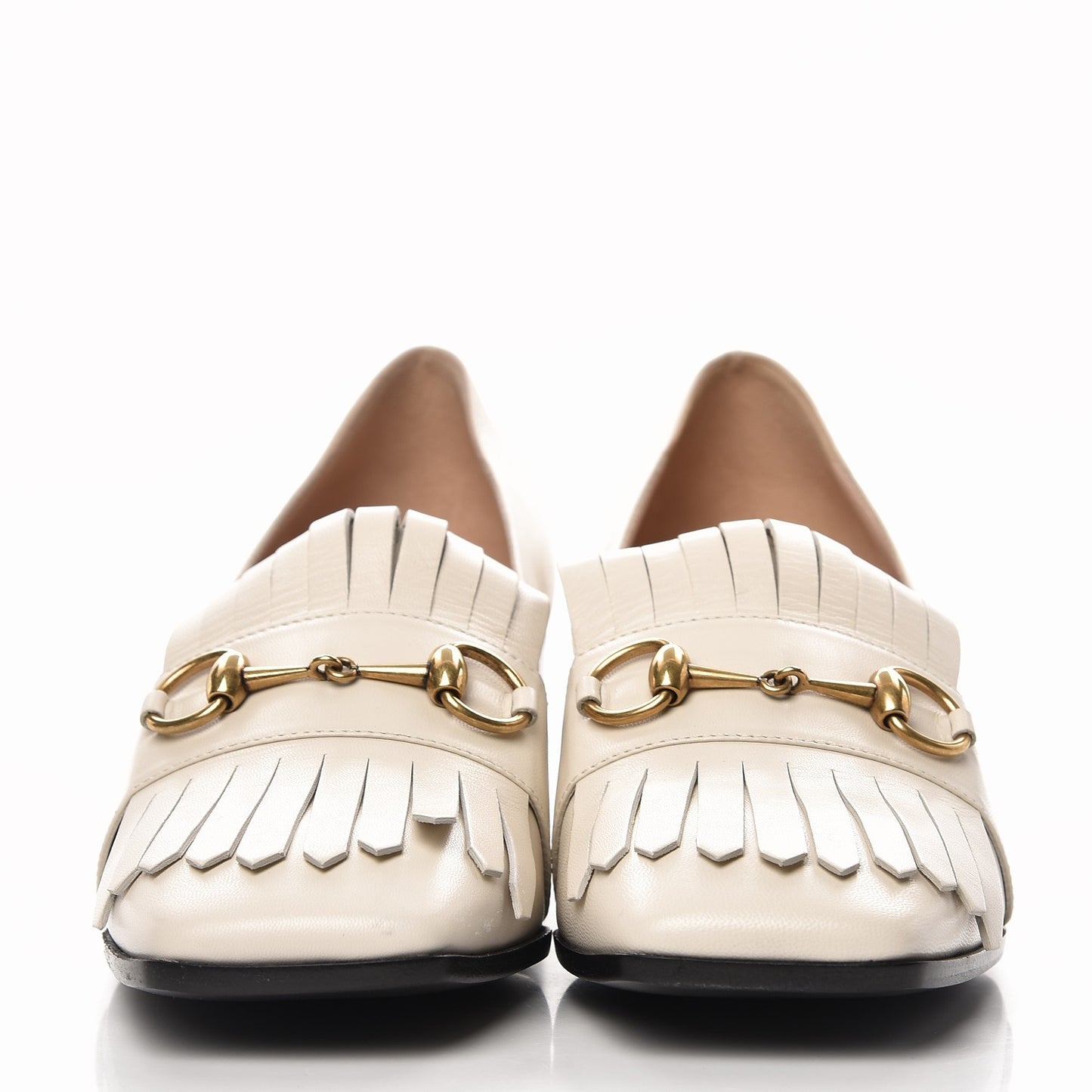 Malaga Kid Polly Kiltie Fringe 55mm Loafer Pumps 41 Mystic White