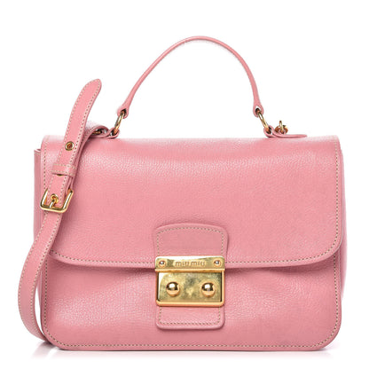 Miu Miu Goatskin Madras Shoulder Bag Rosa 1 of 12