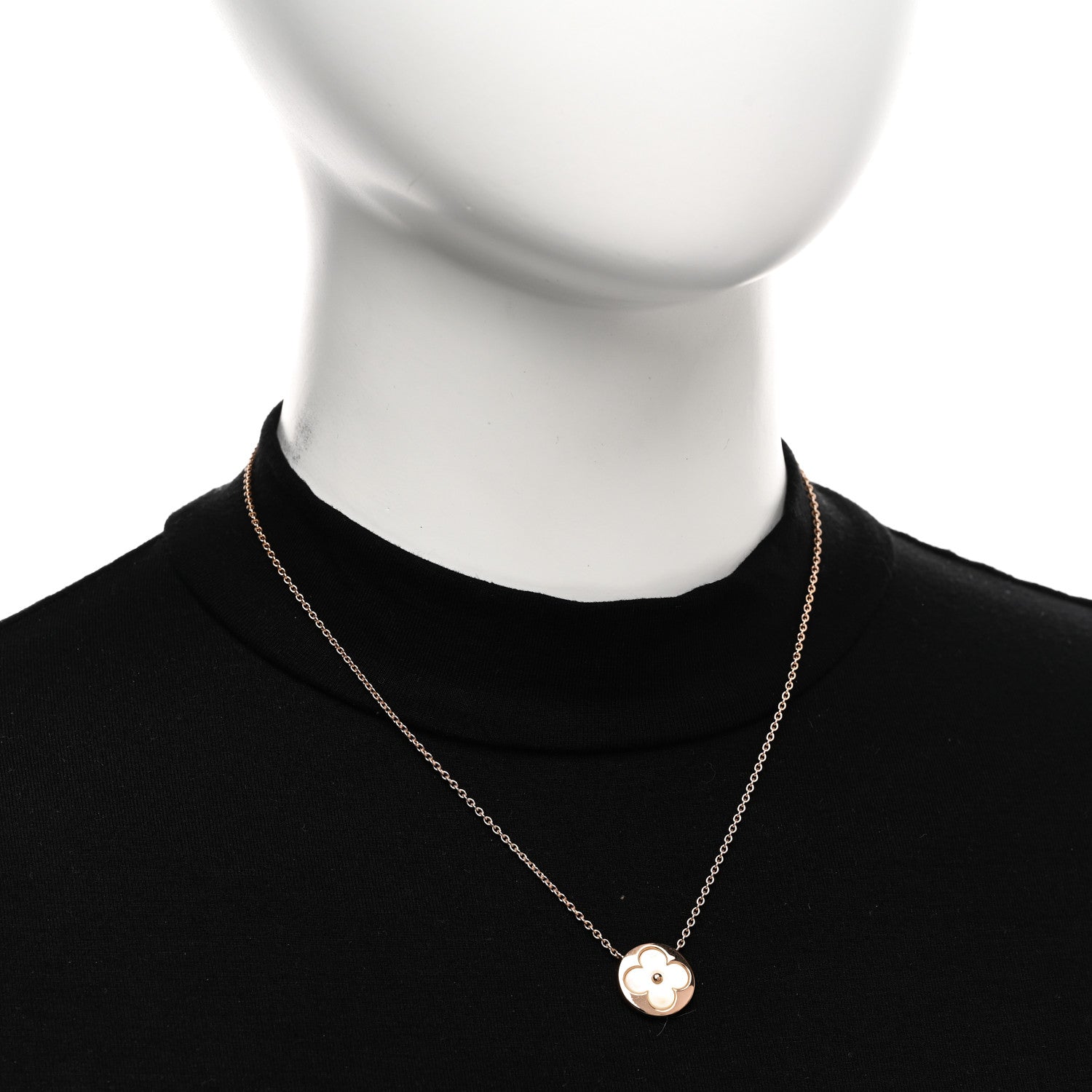 Louis Vuitton 18K Pink Gold Mother Of Pearl Blossom Sun Pendant Necklace 2 of 5