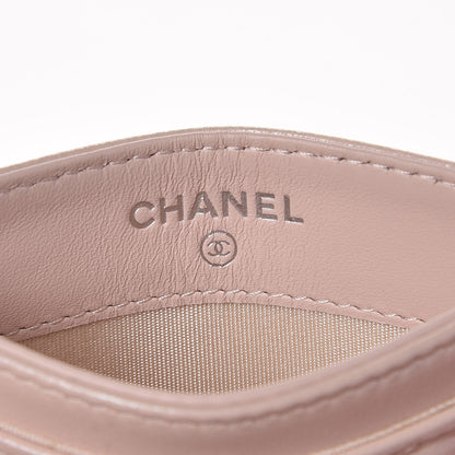 Chanel Lambskin Camellia Embossed Card Holder Nude 6 of 9