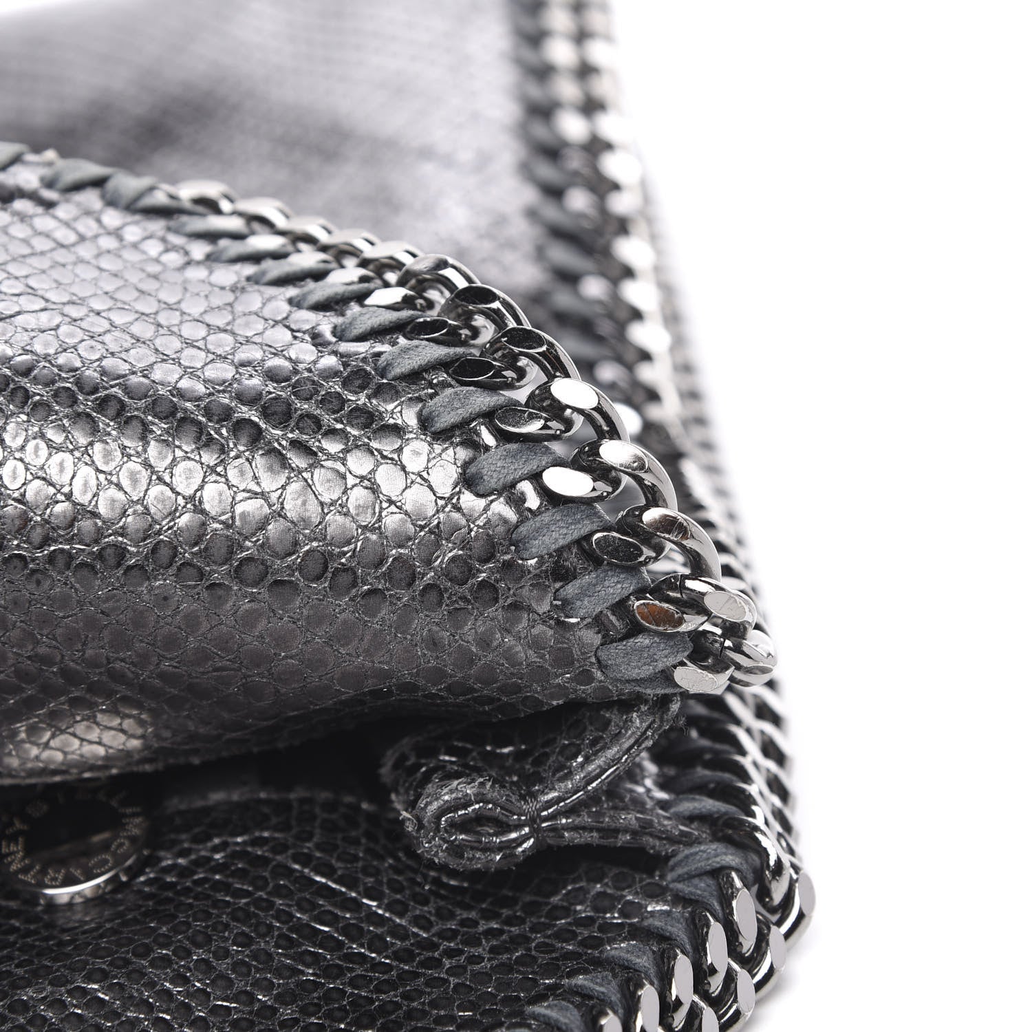 Stella McCartney Metallic Snake Print Small Falabella Tote Ruthenium 7 of 12
