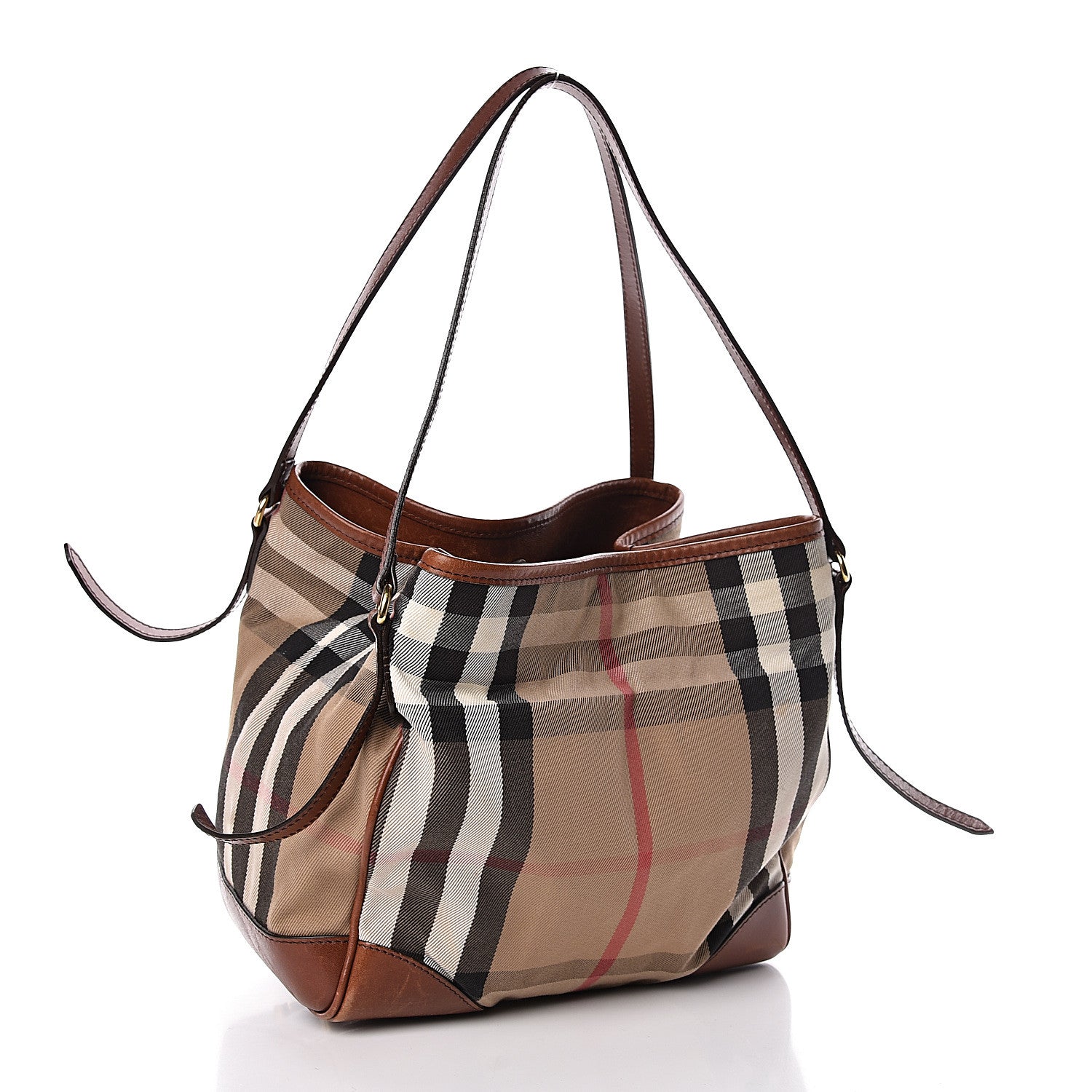 Burberry House Check Small Canterbury Tote Dark Tan 3 of 16