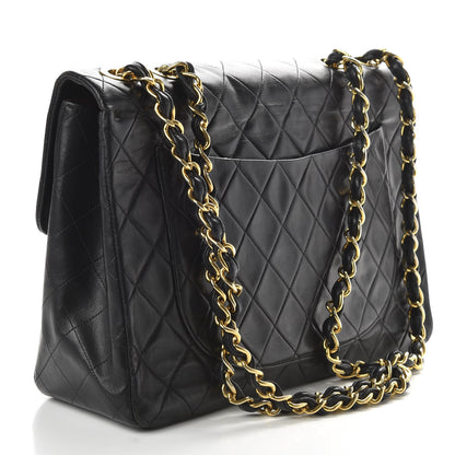 Chanel Lambskin Quilted XL Jumbo Single Flap Black 3 of 10