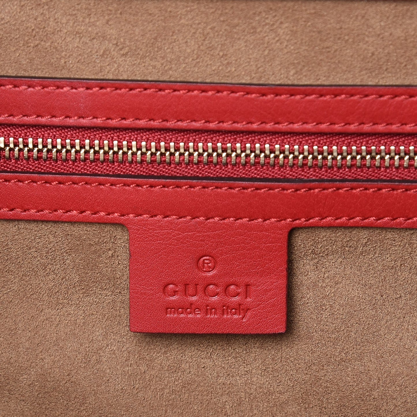 GG Supreme Monogram Calfskin Medium Padlock Top Handle Bag Beige Hibiscus Red New Rosette