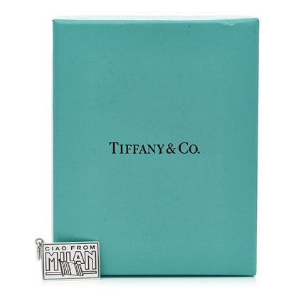 Tiffany Sterling Silver Enamel Milan Postcard Charm Blue 5 of 5