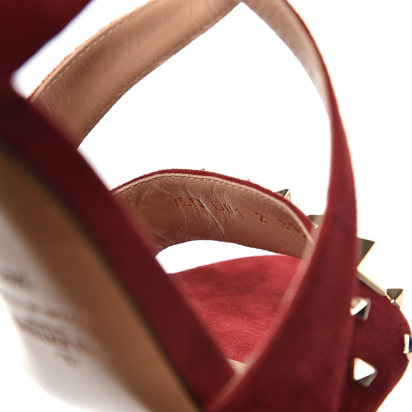 Suede Rockstud Lovestud Ankle Strap 100 Sandals 39.5 Rubino