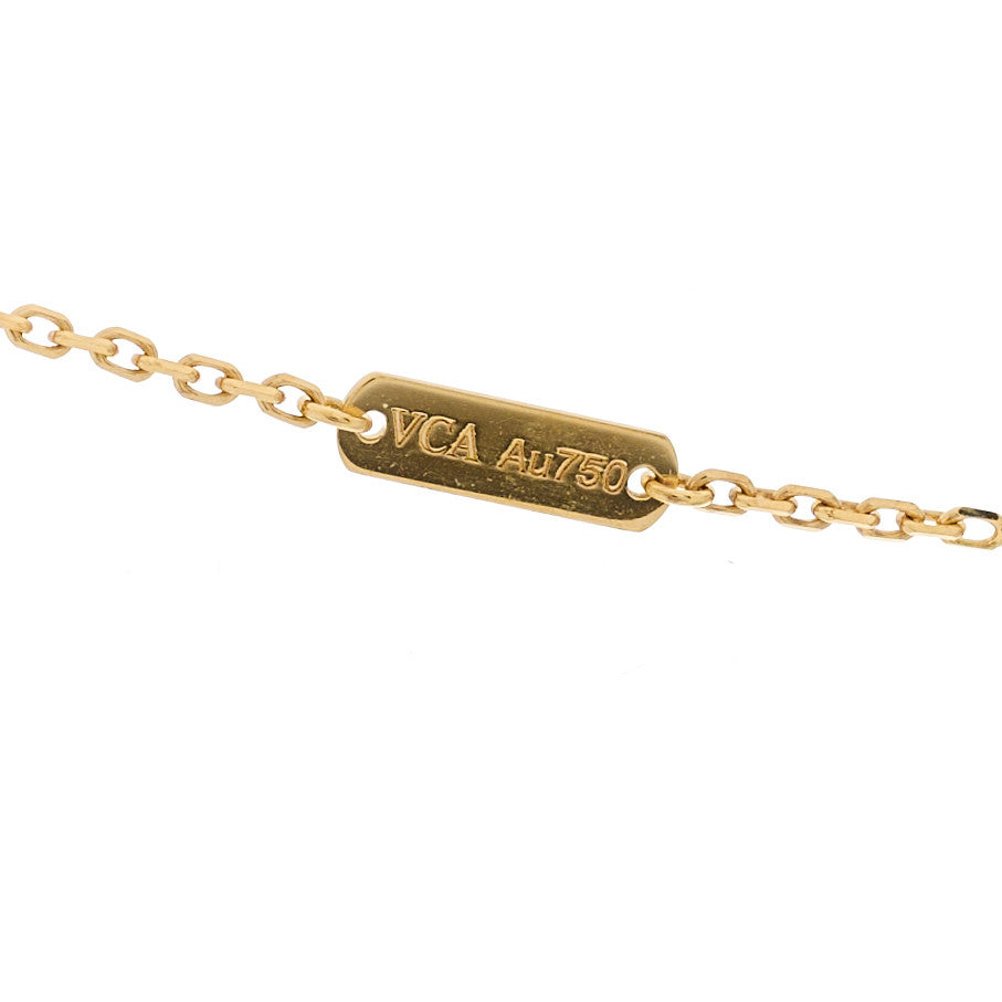 Van Cleef & Arpels 18K Yellow Gold Black Onyx Vintage Alhambra Pendant Necklace 4 of 6