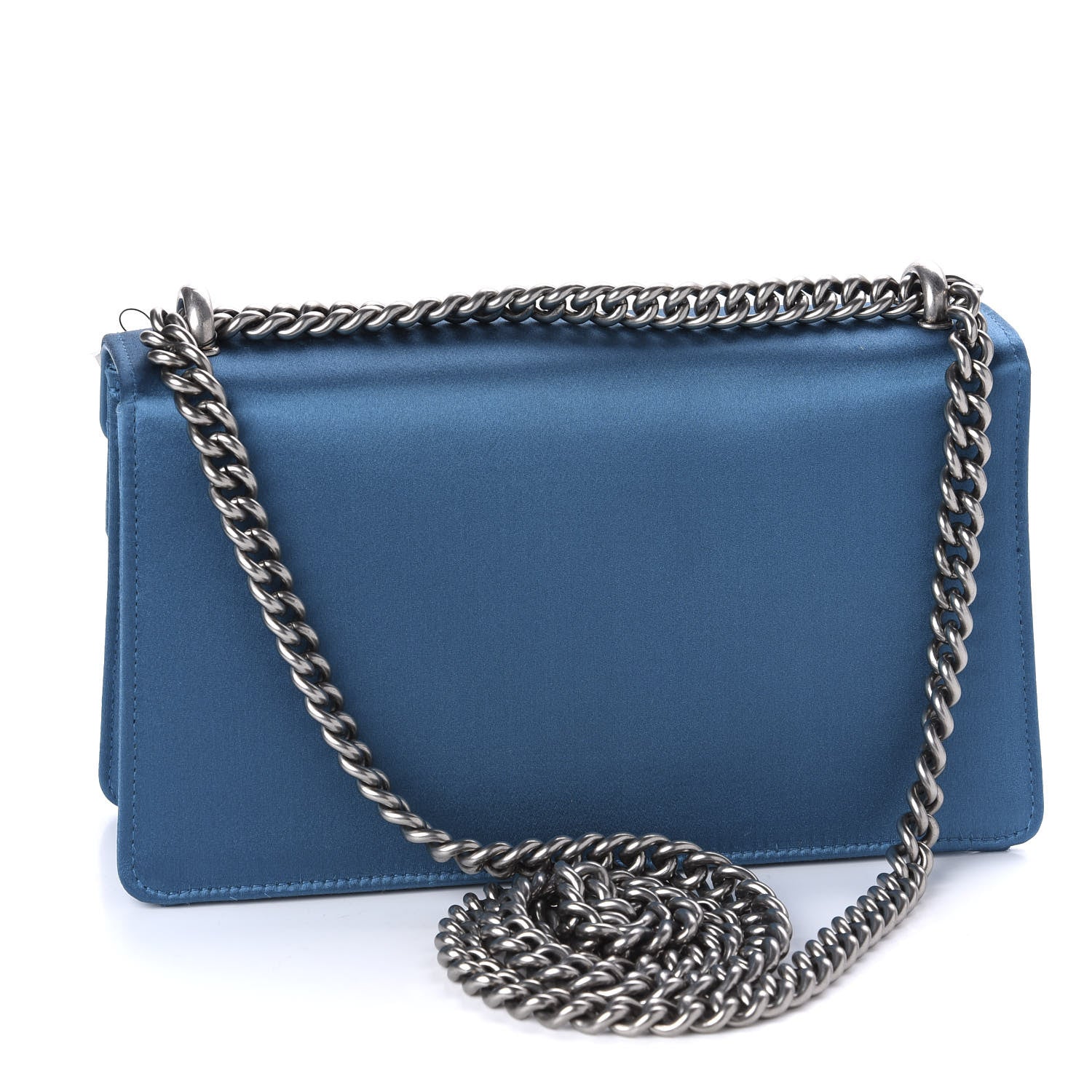 Gucci Satin Silk Crystal Small Dionysus Shoulder Bag Turchese Black Diamond 3 of 10