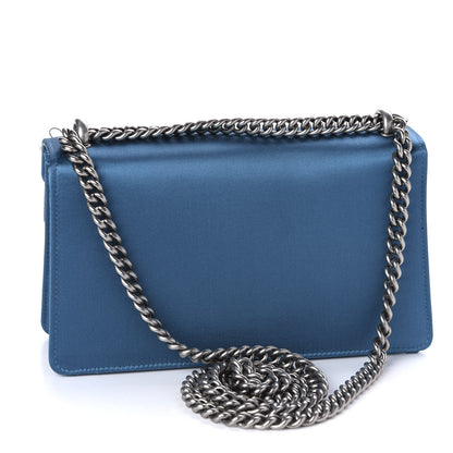 Gucci Satin Silk Crystal Small Dionysus Shoulder Bag Turchese Black Diamond 3 of 10